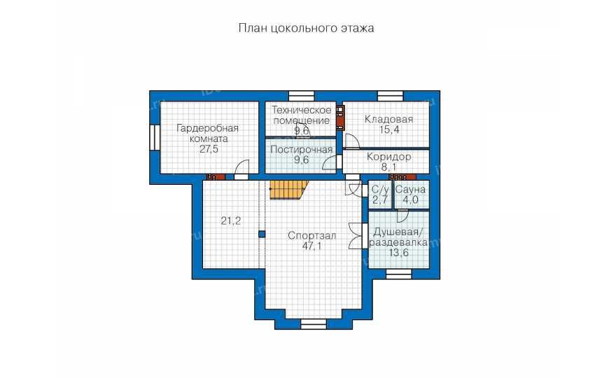 Планировка 1-го этажа проекта id004kr