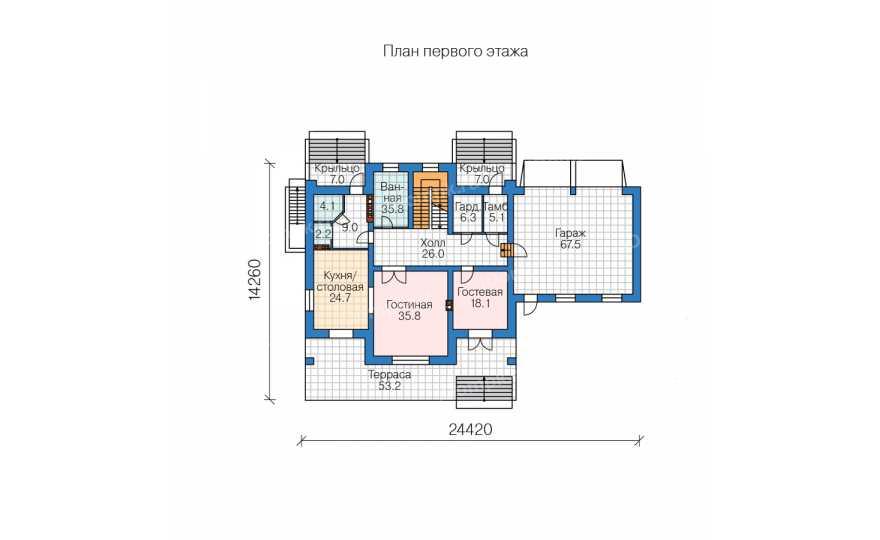 Планировка 2-го этажа проекта id025ks