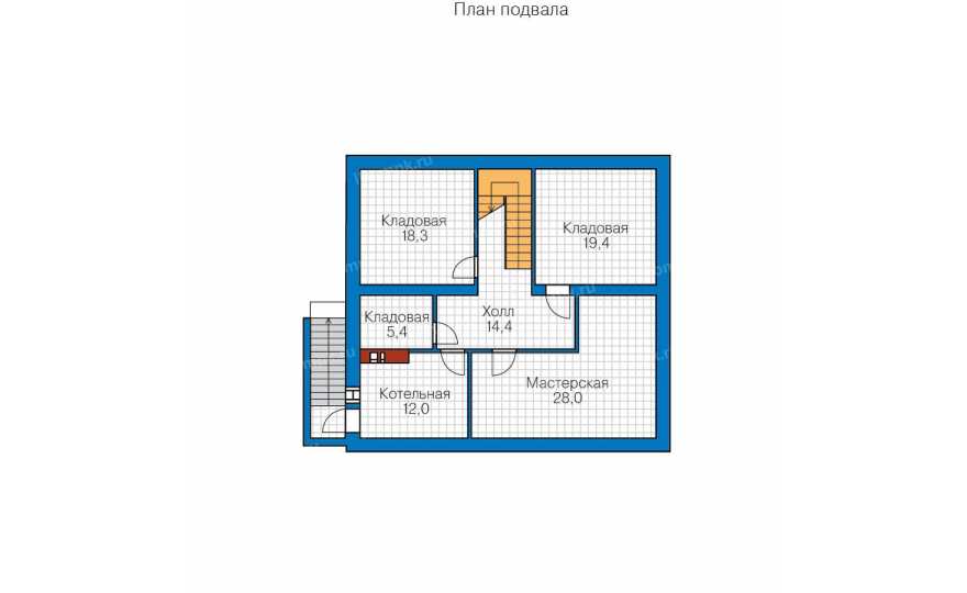 Планировка 1-го этажа проекта id040ks