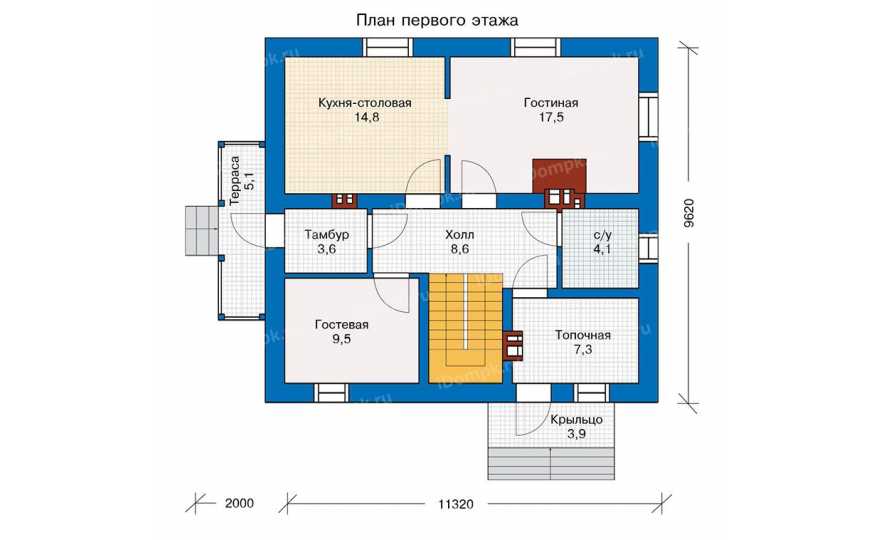 Планировка 1-го этажа проекта id111ge