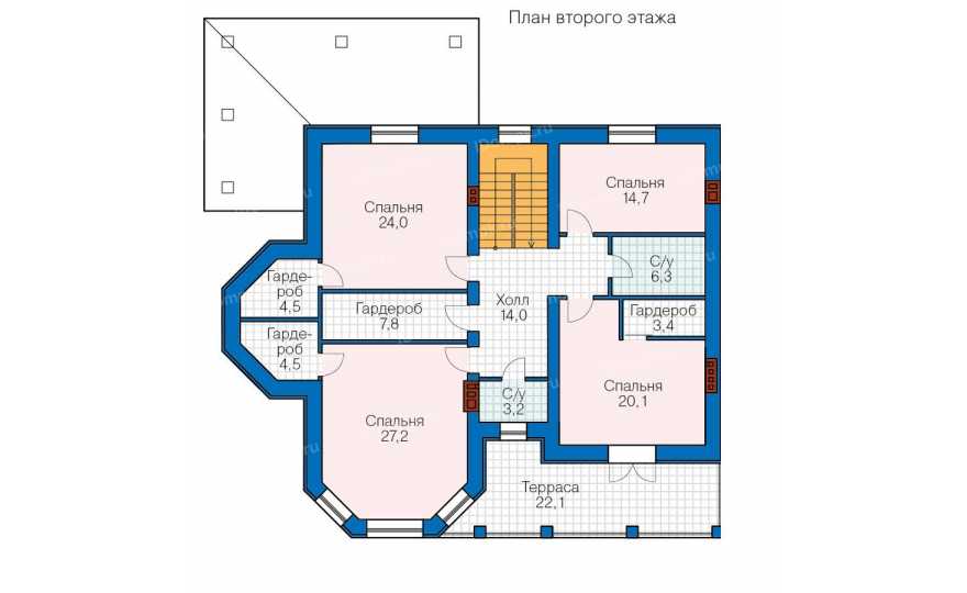 Планировка 2-го этажа проекта id133ge