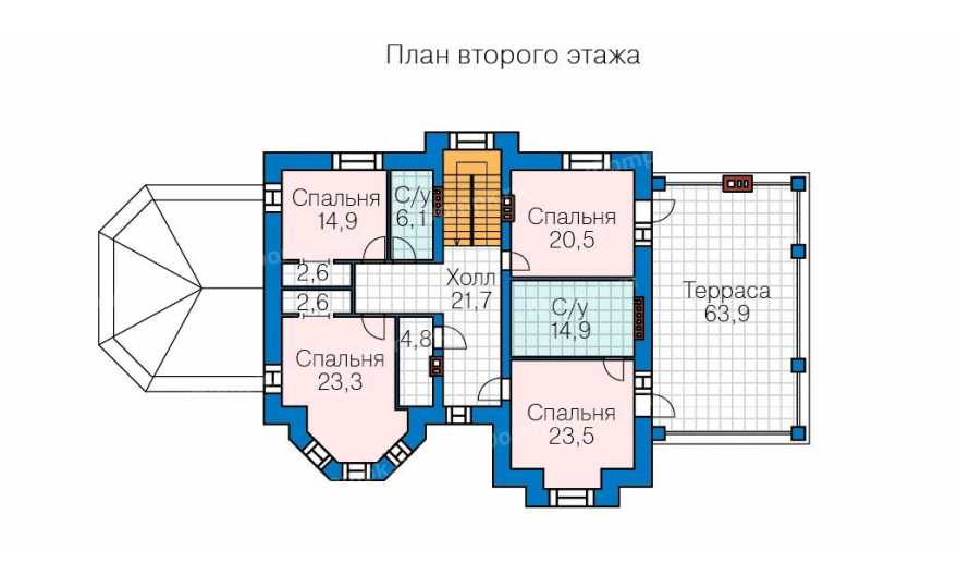 Планировка 3-го этажа проекта id134ke
