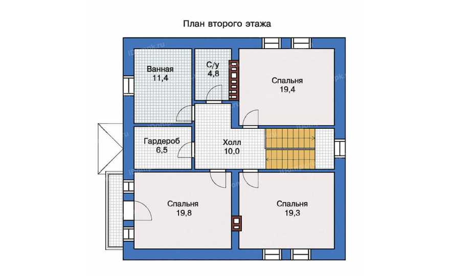Планировка 2-го этажа проекта id144ge
