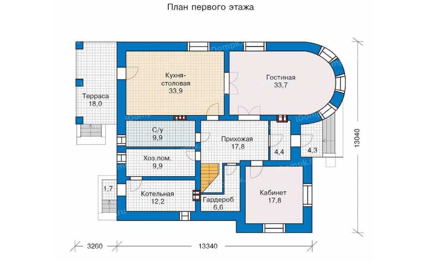 Планировка 1-го этажа проекта id146kcl