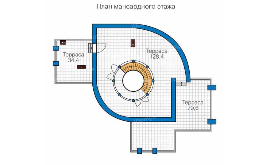 Планировка 3-го этажа проекта id164mk