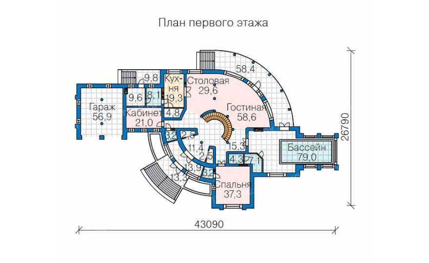 Планировка 2-го этажа проекта id167mk