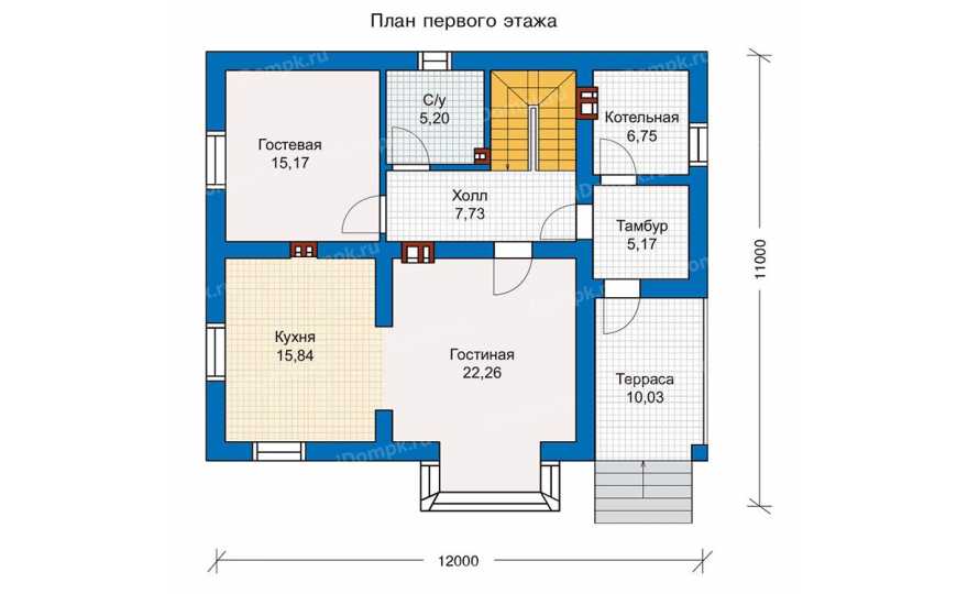 Планировка 1-го этажа проекта id213ge