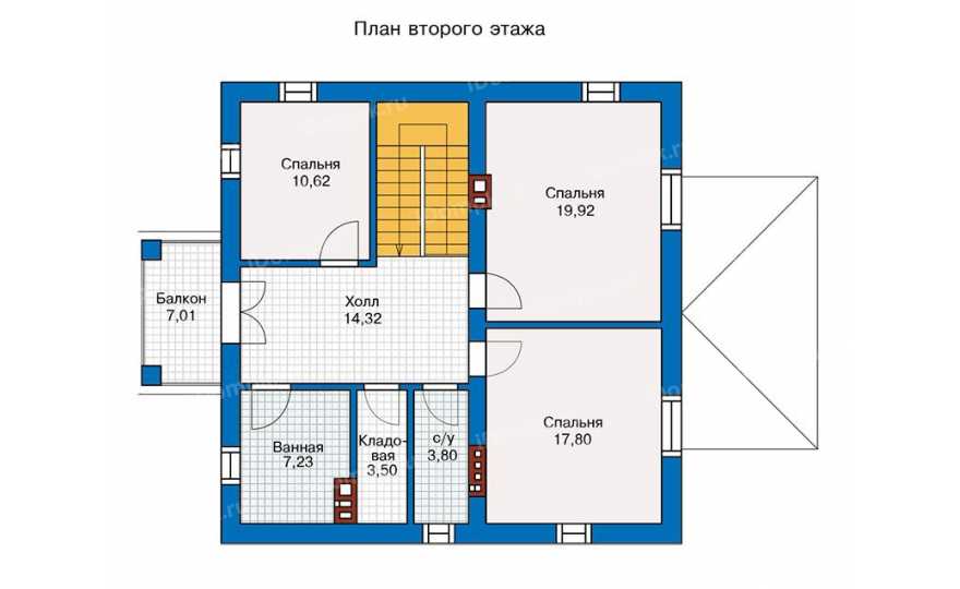 Планировка 2-го этажа проекта id230ge