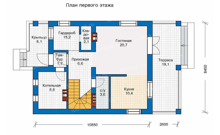 Планировка 1-го этажа проекта id237kbe