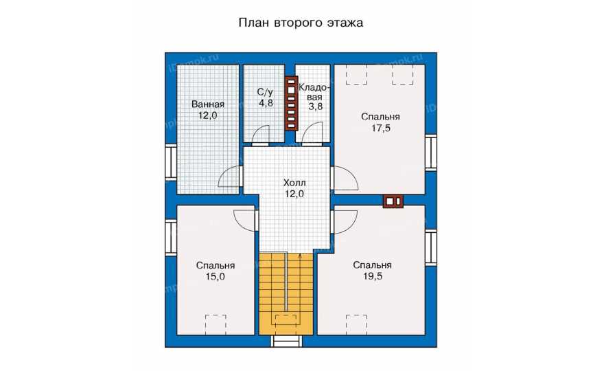 Планировка 2-го этажа проекта id243ge