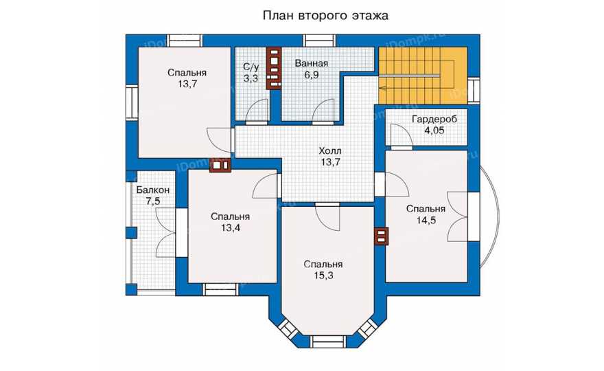 Планировка 2-го этажа проекта id248ke