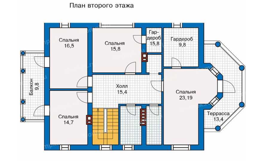 Планировка 2-го этажа проекта id249kcl