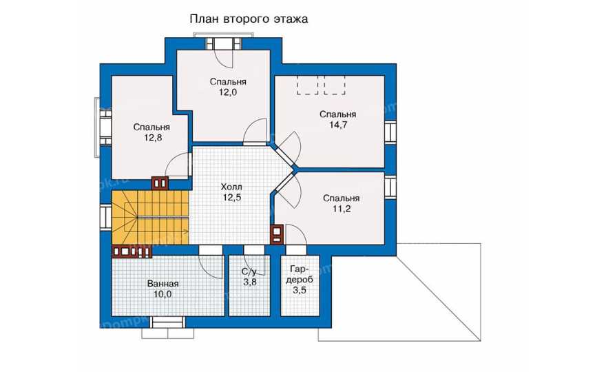 Планировка 2-го этажа проекта id252ke