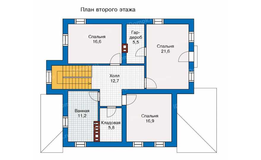 Планировка 2-го этажа проекта id254ke