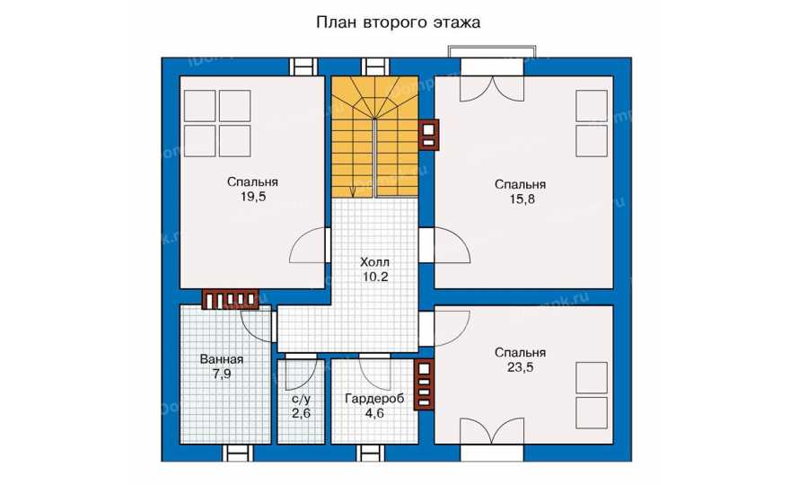 Планировка 2-го этажа проекта id315gs