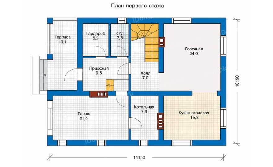 Планировка 1-го этажа проекта id315gs