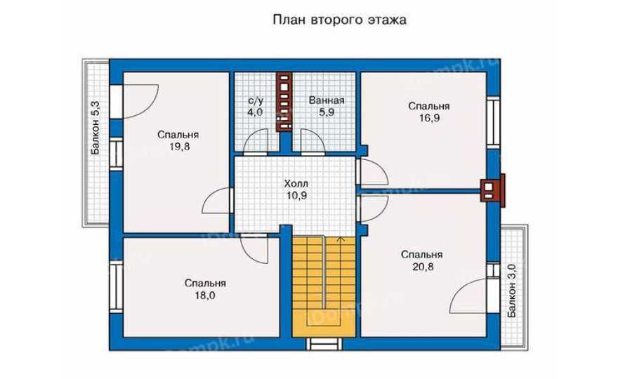 Планировка 2-го этажа проекта id316ks