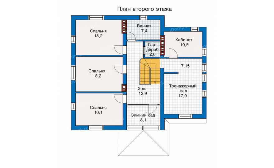 Планировка 2-го этажа проекта id319ks