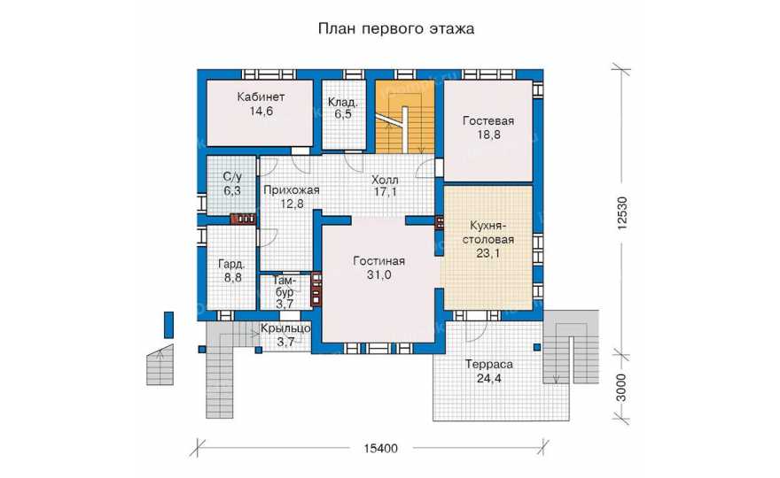 Планировка 2-го этажа проекта id329kch