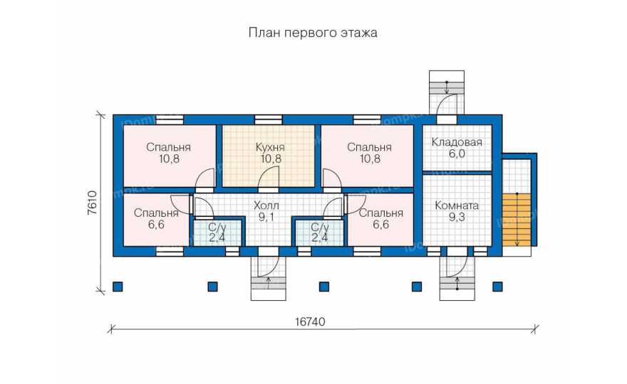 Планировка 2-го этажа проекта id1165gcl