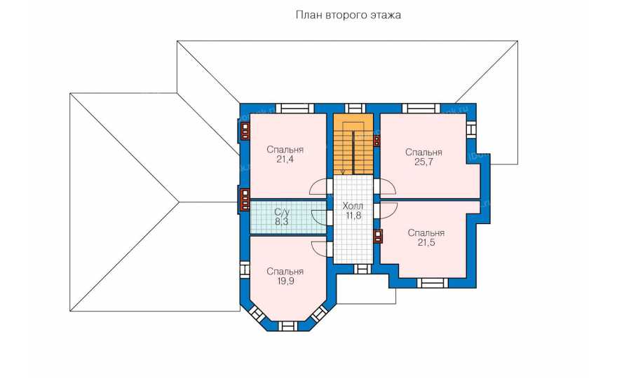 Планировка 2-го этажа проекта id1317kcl