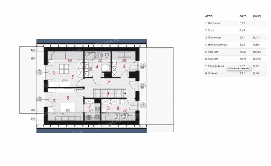 Планировка 2-го этажа проекта p1346ge