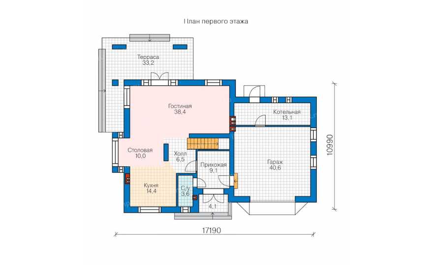 Планировка 1-го этажа проекта id1314ge