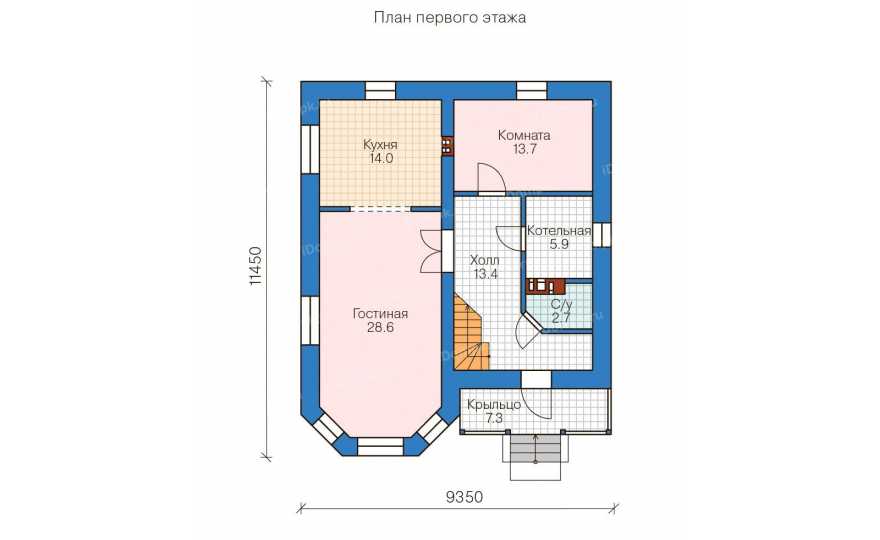 Планировка 1-го этажа проекта id2603ge