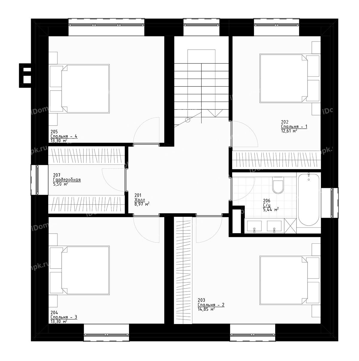 Планировка 2-го этажа проекта p3040gn