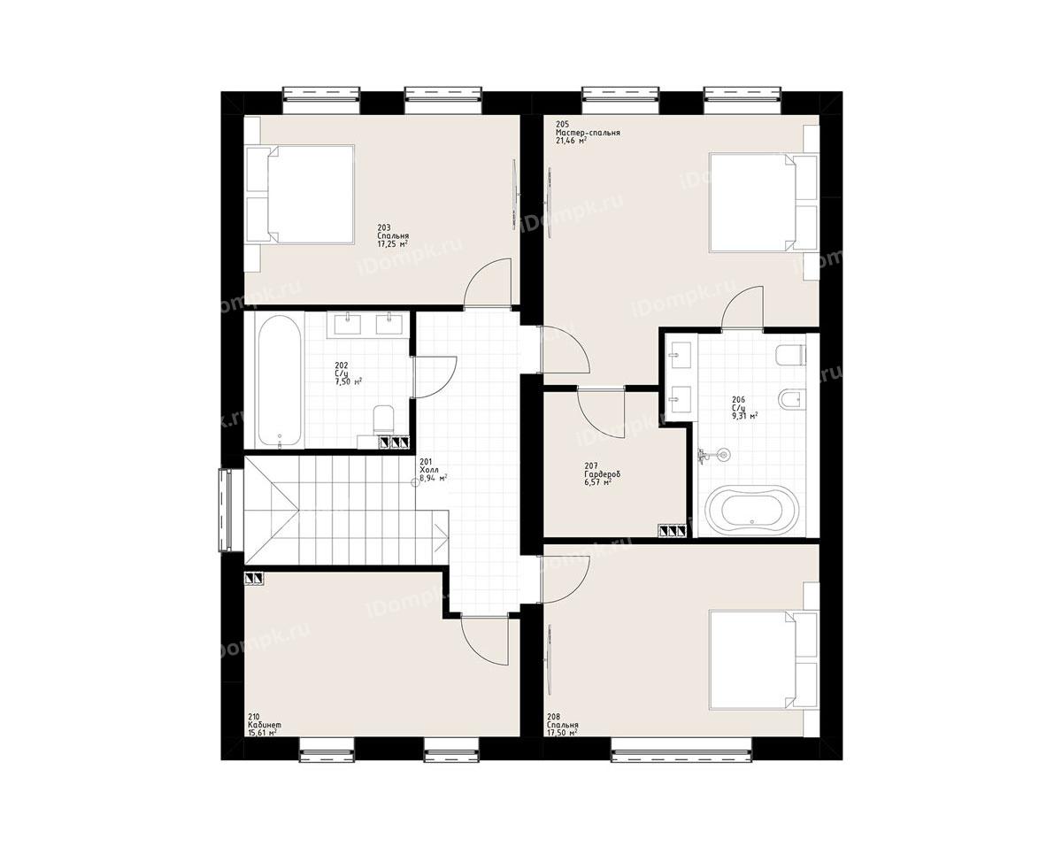 Планировка 2-го этажа проекта p3044gb