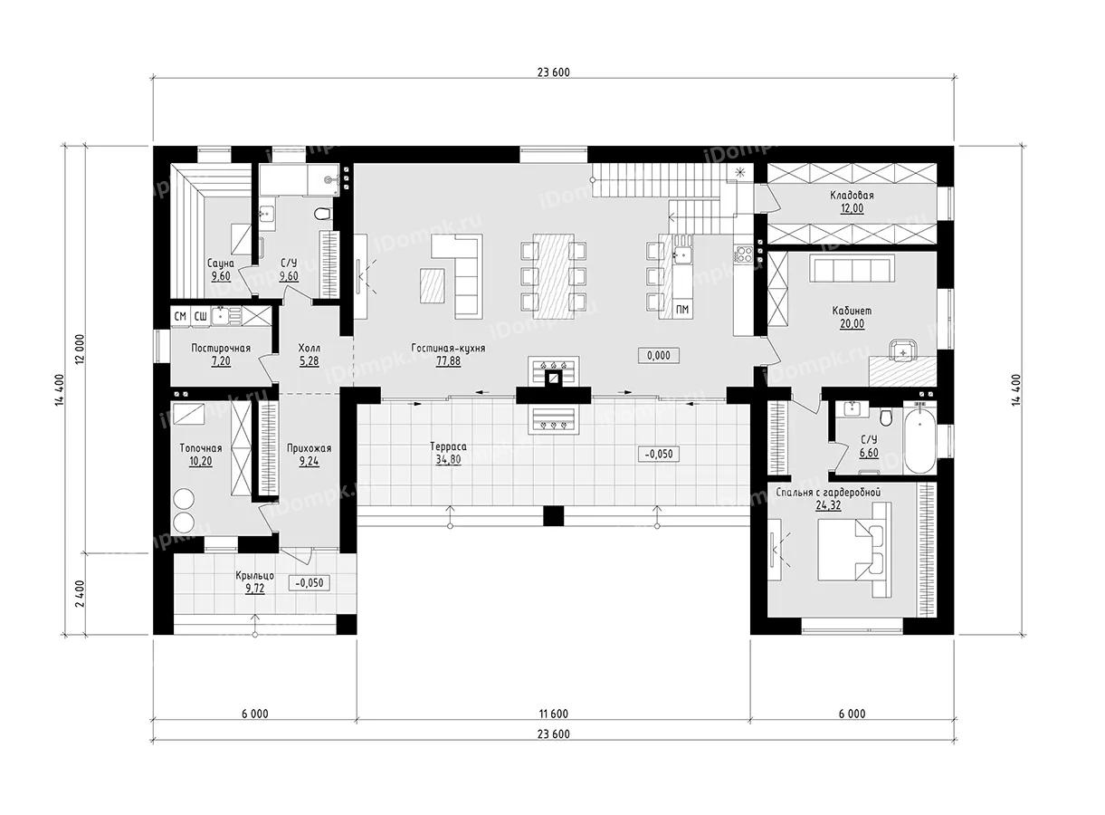 Планировка 1-го этажа проекта p3051gc